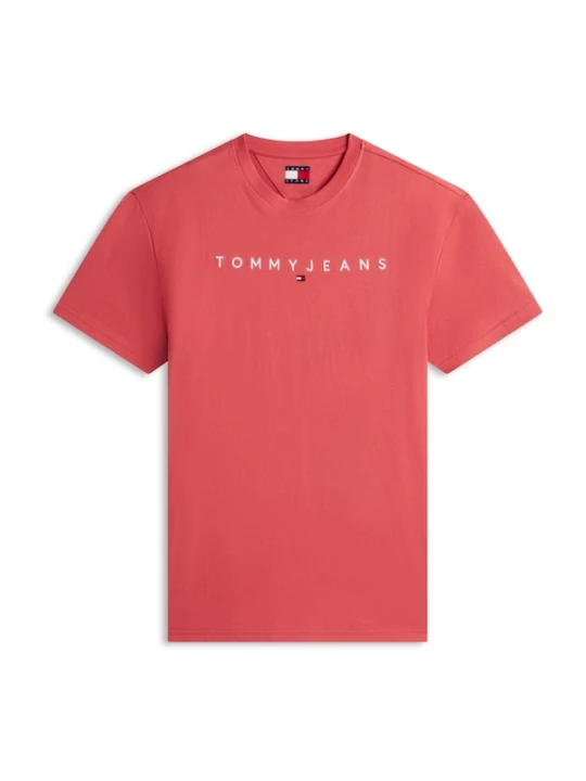 Foto van product Tommy Jeans Shirt 'Linear Logo' lichtrood / wit
