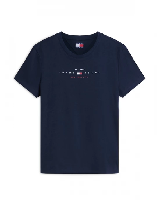 Foto van product Tommy Jeans Shirt 'Linear Logo' navy / kersrood / wit