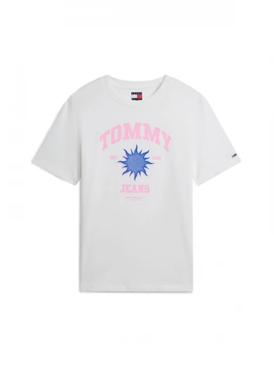 Foto van product Tommy Jeans Shirt 'Logo Graphic Relaxed' royal blue / koningsblauw / lichtroze / wit