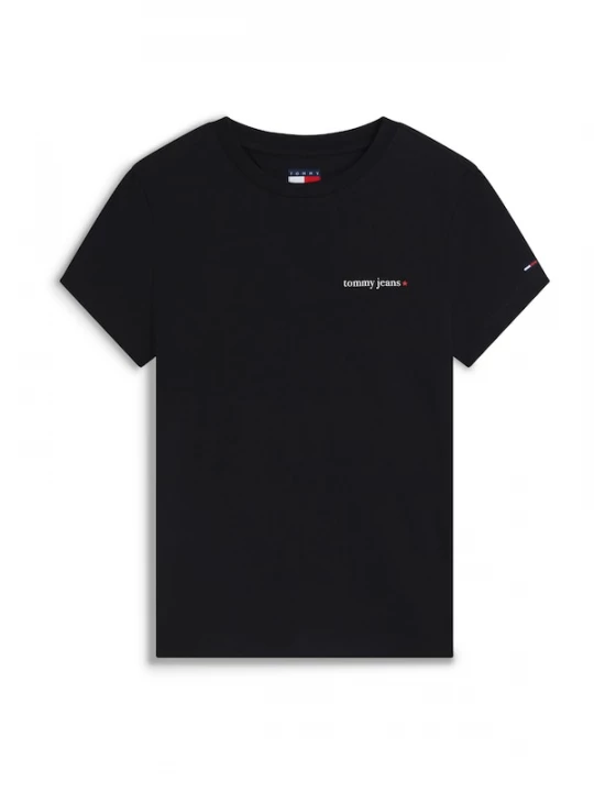 Foto van product Tommy Jeans Shirt 'Logo Slim' zwart / wit