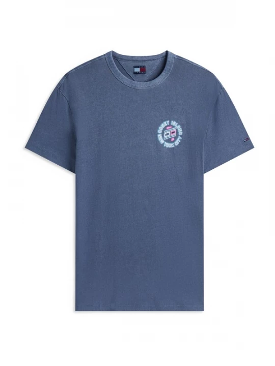 Foto van product Tommy Jeans Shirt 'NOVELTY FAIR' marine / aqua / oranje / pink