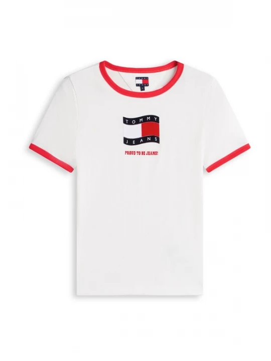 Foto van product Tommy Jeans Shirt 'NOVELTY' navy / rood / wit
