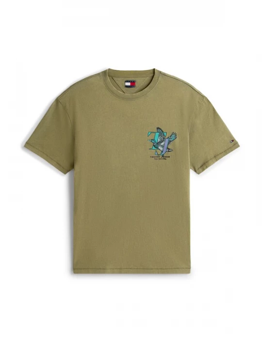Foto van product Tommy Jeans Shirt 'Novelty' turquoise / olijfgroen / lavendel / zwart