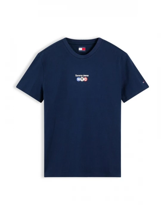 Foto van product Tommy Jeans Shirt 'NYC' azuur / donkerblauw / knalrood / wit