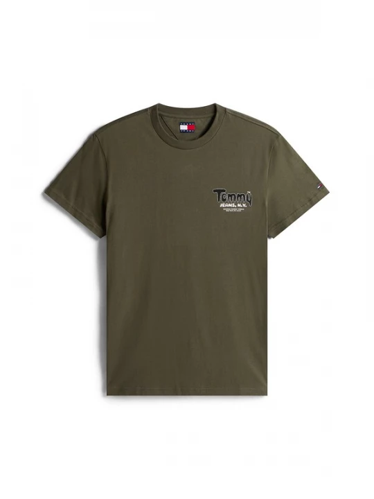 Foto van product Tommy Jeans Shirt olijfgroen / zwart / wit