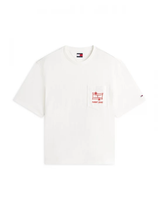 Foto van product Tommy Jeans Shirt oranjerood / wit
