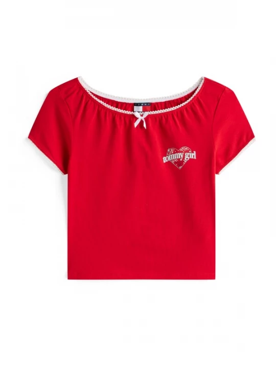 Foto van product Tommy Jeans Shirt rood / zwart / wit