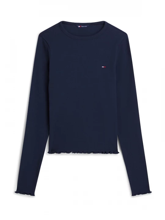 Foto van product Tommy Jeans Shirt 'Ruffle Slim Long Sleeve' navy