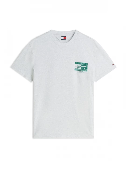 Foto van product Tommy Jeans Shirt 'Signature Logo Peached' lichtgrijs / petrol