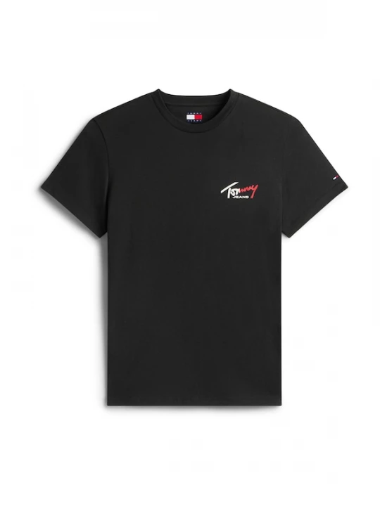 Foto van product Tommy Jeans Shirt 'Signature Logo Slim' rood / zwart / wit