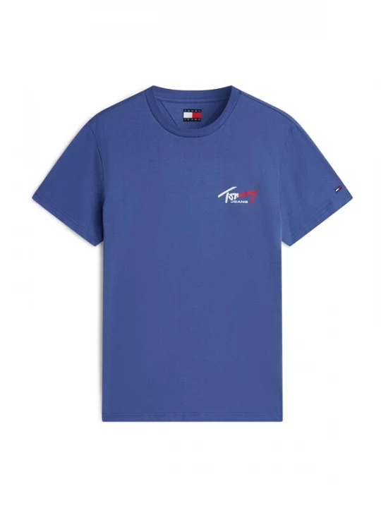 Foto van product Tommy Jeans Shirt 'Signature Logo Slim' royal blue / koningsblauw / rood / wit