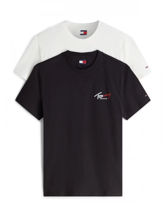 Foto van product Tommy Jeans Shirt 'Signature Logo T' zwart / wit
