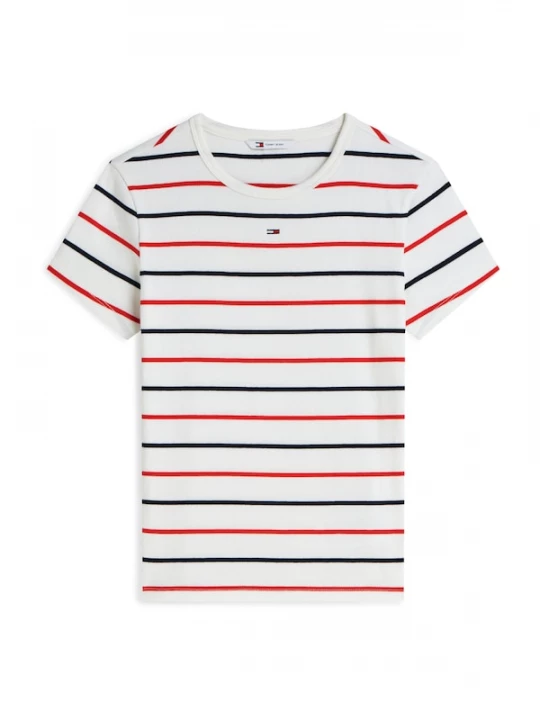 Foto van product Tommy Jeans Shirt 'Slim' blauw / rood / wit