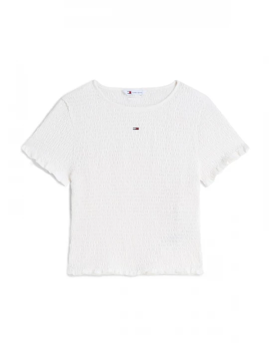 Foto van product Tommy Jeans Shirt 'Smock Flag Embroidery Slim' wit
