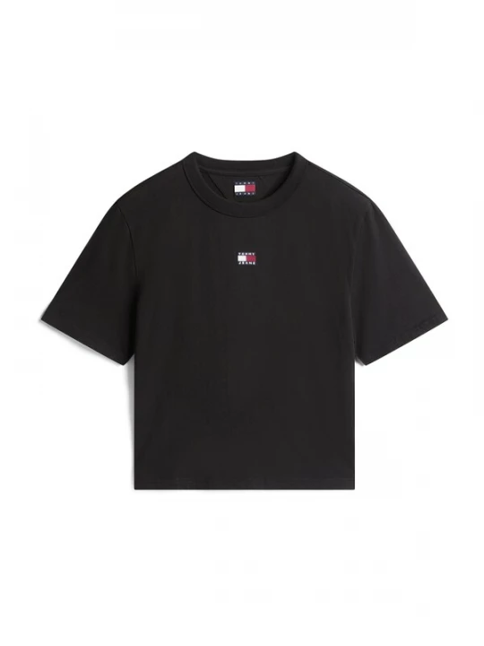 Foto van product Tommy Jeans Shirt 'Tommy Badge Boxy' rood / zwart / wit