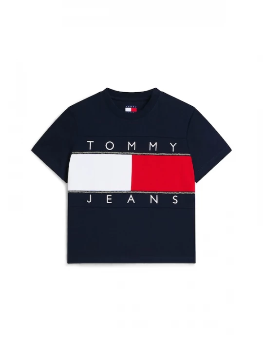 Foto van product Tommy Jeans Shirt 'Tommy Flag' donkerblauw / rood / wit