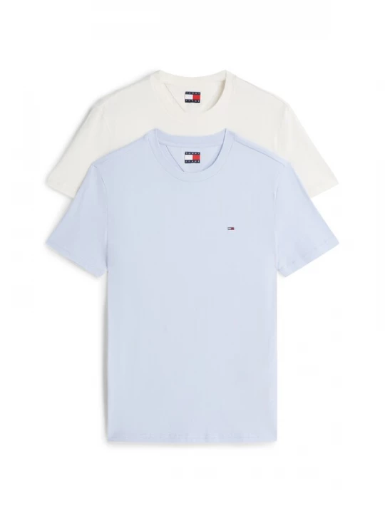 Foto van product Tommy Jeans Shirt 'Tommy Flag Extra Slim T' hemelsblauw / offwhite