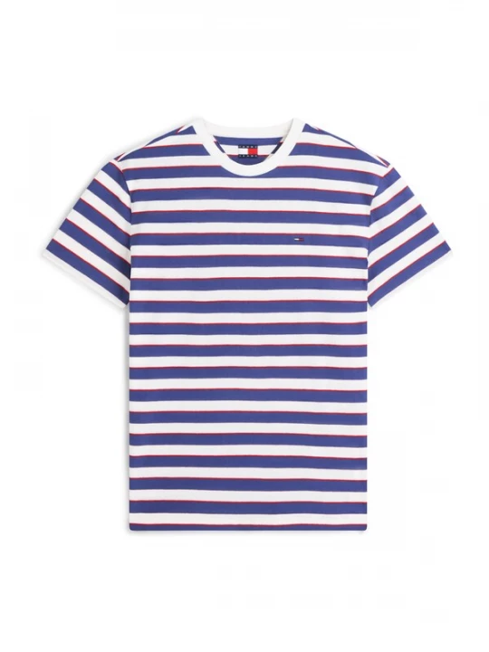 Foto van product Tommy Jeans Shirt 'Tommy Flag Stripe' enziaan / rood / wit