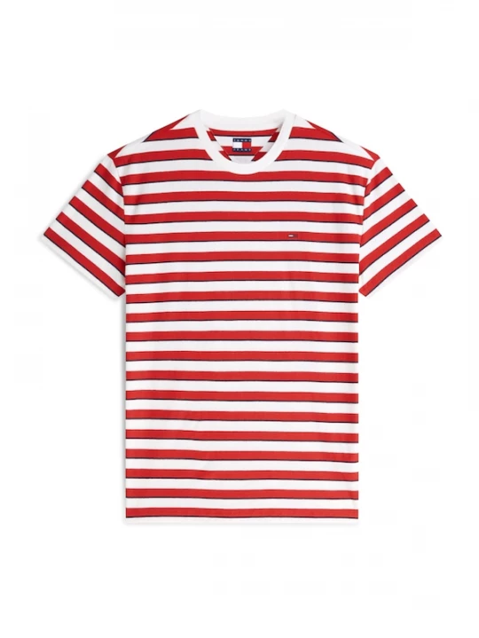 Foto van product Tommy Jeans Shirt 'Tommy Flag Stripe' rood / zwart / wit