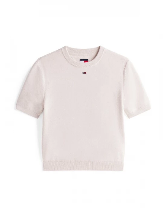 Foto van product Tommy Jeans Sweatshirt 'ESSENTIAL' lichtbeige / navy / rood / wit