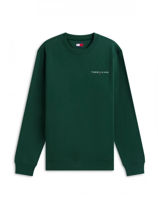 Foto van product Tommy Jeans Sweatshirt 'LINEAR' smaragd / wit