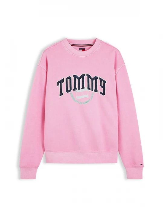 Foto van product Tommy Jeans Sweatshirt 'Varsity Crest' navy / turquoise / lichtroze / wit