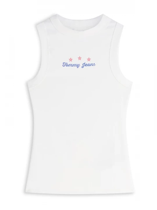 Foto van product Tommy Jeans Top 'Logo Slim Tank' royal blue / koningsblauw / watermeloen rood / wit