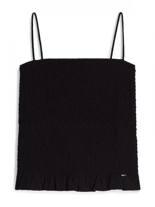 Foto van product Tommy Jeans Top 'Smock Slim Strap' zwart