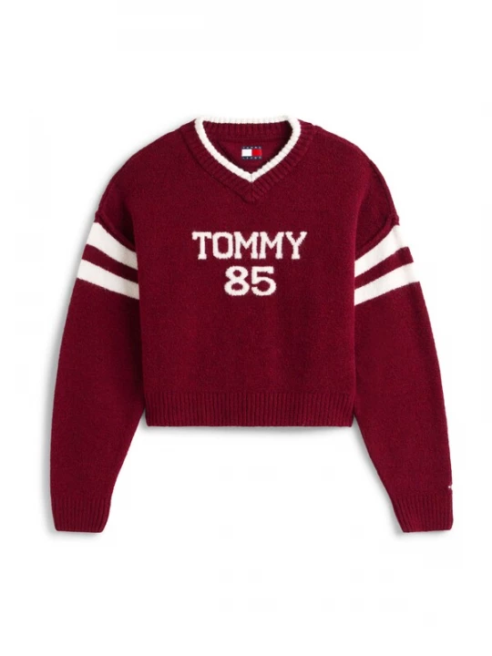 Foto van product Tommy Jeans Trui '85' bordeaux / wit