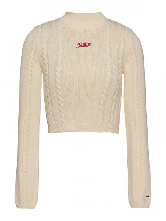 Foto van product Tommy Jeans Trui crème / knalrood