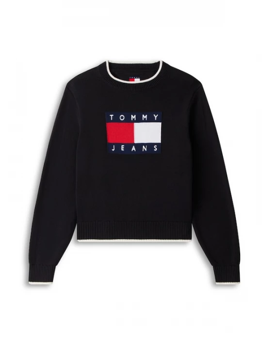 Foto van product Tommy Jeans Trui donkerblauw / rood / zwart / wit