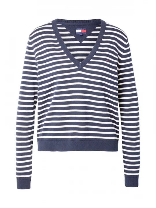Foto van product Tommy Jeans Trui 'Flag Embroidery' navy / wit