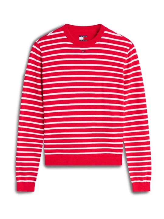 Foto van product Tommy Jeans Trui 'Flag Embroidery' rood / wit