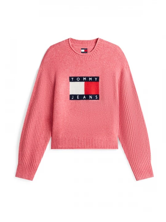 Foto van product Tommy Jeans Trui marine / lichtroze / donkerrood / wit