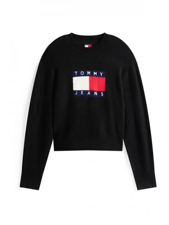 Foto van product Tommy Jeans Trui navy / donkerbruin / rood / wit