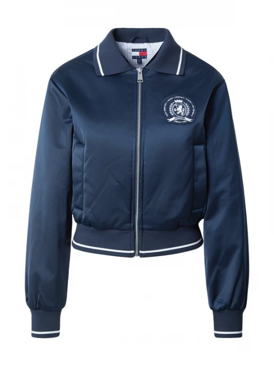 Foto van product Tommy Jeans Tussenjas 'Back Logo Patch Varsity' donkerblauw / wit