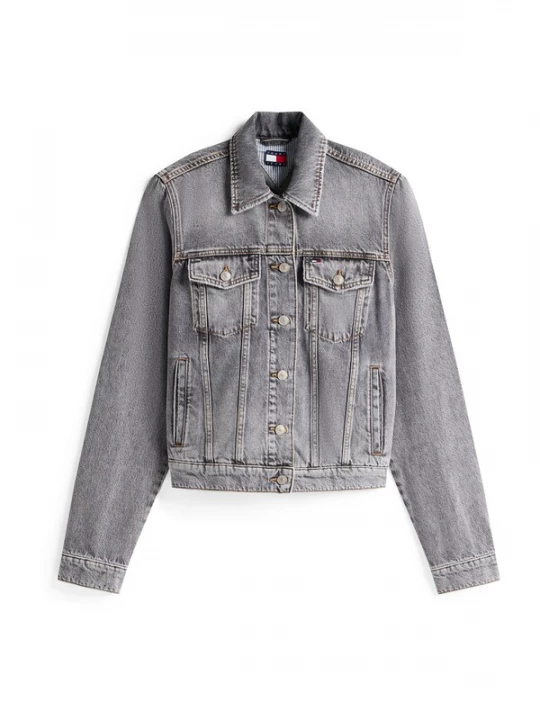 Foto van product Tommy Jeans Tussenjas 'CLSSC' grey denim / lichtrood / wit