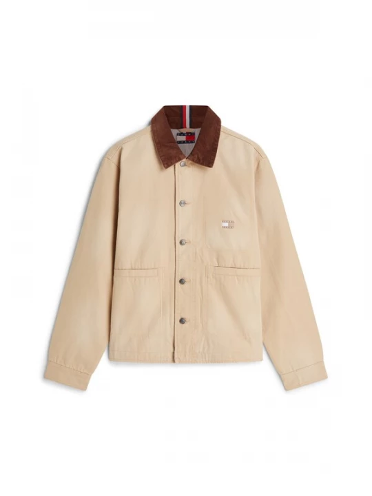 Foto van product Tommy Jeans Tussenjas 'Contrast Collar Chore' crème / bruin