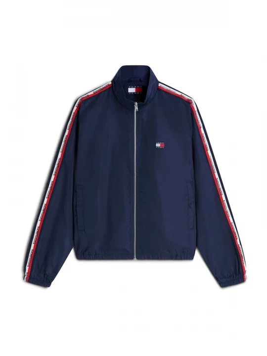 Foto van product Tommy Jeans Tussenjas 'Global Stripe Tape Zip-thru' navy / rood / wit