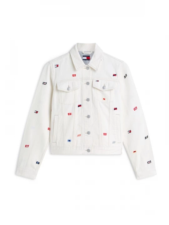 Foto van product Tommy Jeans Tussenjas 'Trucker' navy / rood / white denim