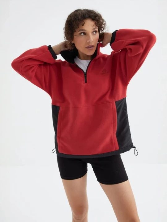Foto van product Tommy Life Fleece jas rood / zwart