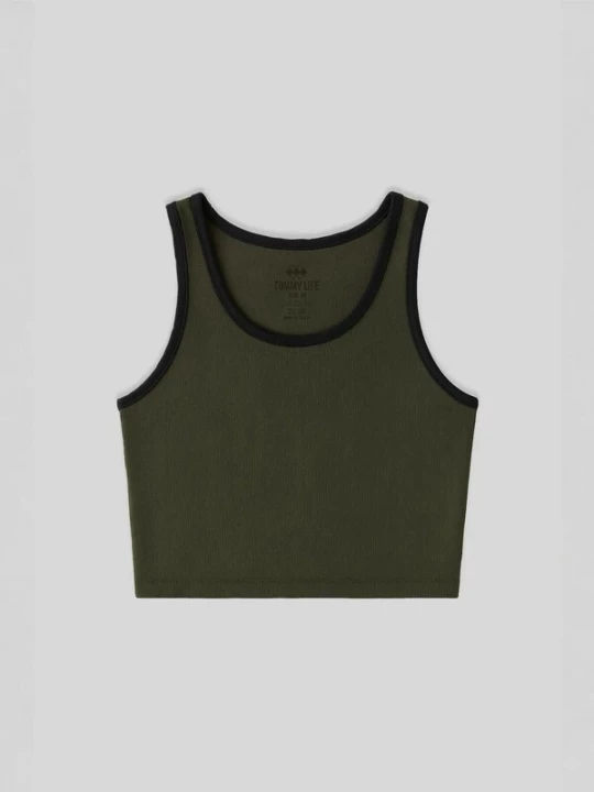 Foto van product Tommy Life Top olijfgroen / zwart