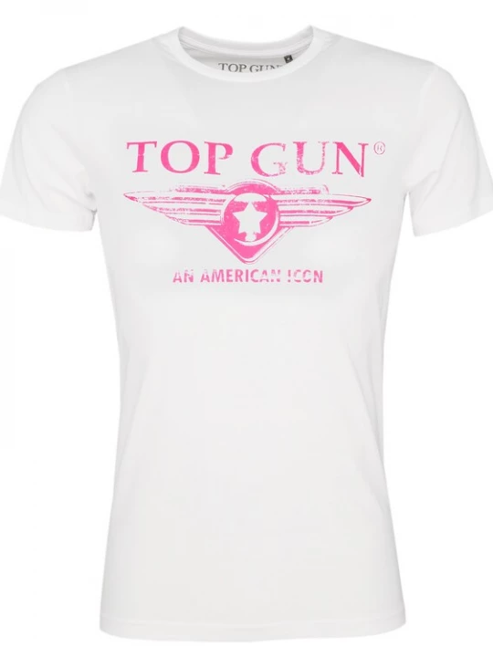 Foto van product TOP GUN Shirt 'Beach' pink / wit