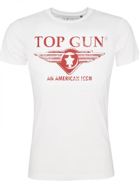 Foto van product TOP GUN Shirt 'Beach' roestrood / wit