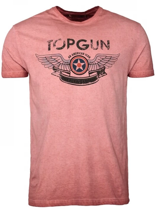 Foto van product TOP GUN Shirt 'Construction' lichtblauw / basaltgrijs / pastelrood