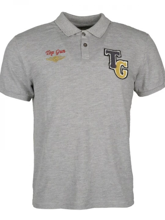 Foto van product TOP GUN Shirt geel / grijs gemêleerd / rood
