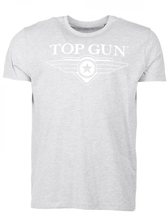 Foto van product TOP GUN Shirt grijs gemêleerd / wit