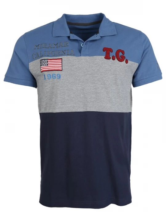 Foto van product TOP GUN Shirt navy / royal blue / koningsblauw / lichtgrijs