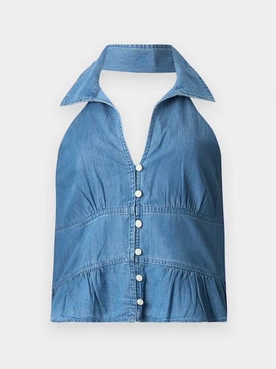 Foto van product Top Hollister Co. lichtblauw denim