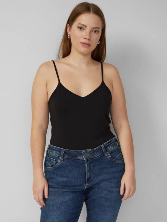 Foto van product Top met elastische spaghettibandjes QS zwart